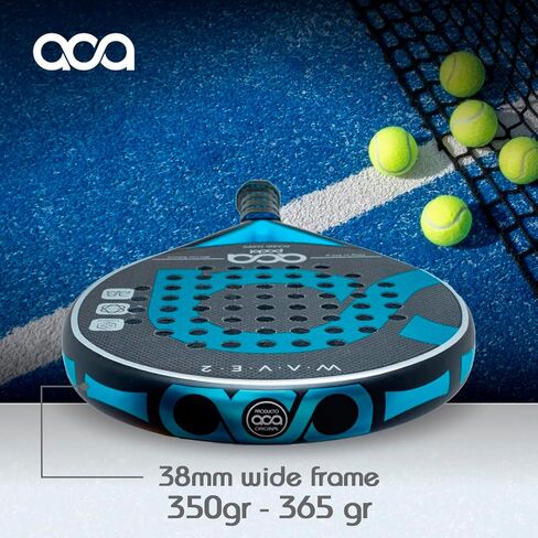 مضرب البادل الاحترافي ACA Wave 2 | 3K كربون | شكل دائري | إيفا سوفت بلاك | رصيد منخفض ومتوسط ​​| تحكم رائع وقدرة على المناورة in Kuwait