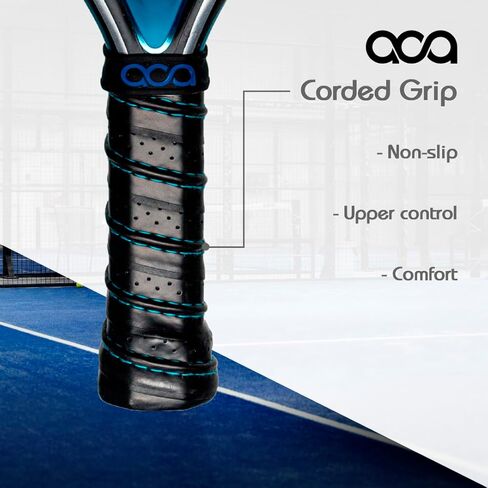 مضرب البادل الاحترافي ACA Wave 2 | 3K كربون | شكل دائري | إيفا سوفت بلاك | رصيد منخفض ومتوسط ​​| تحكم رائع وقدرة على المناورة in Kuwait