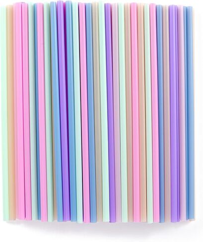 [100 قطعة] شفاطات شرب بلاستيكية ملونة للاستعمال مرة واحدة - شفاطات لطيفة بطول 8.26 سم وقطر 0.24 سم للعصير والقهوة والحليب والكوكتيل، مثالية لحفلات العزوبية وحفلات أعياد الميلاد وحفلات الزفاف وحفلات استقبال المولود الجديد in Kuwait