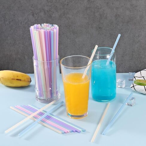 [100 قطعة] شفاطات شرب بلاستيكية ملونة للاستعمال مرة واحدة - شفاطات لطيفة بطول 8.26 سم وقطر 0.24 سم للعصير والقهوة والحليب والكوكتيل، مثالية لحفلات العزوبية وحفلات أعياد الميلاد وحفلات الزفاف وحفلات استقبال المولود الجديد in Kuwait