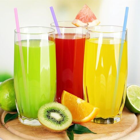 [100 قطعة] شفاطات شرب بلاستيكية ملونة للاستعمال مرة واحدة - شفاطات لطيفة بطول 8.26 سم وقطر 0.24 سم للعصير والقهوة والحليب والكوكتيل، مثالية لحفلات العزوبية وحفلات أعياد الميلاد وحفلات الزفاف وحفلات استقبال المولود الجديد in Kuwait