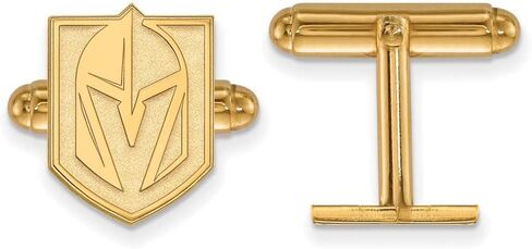 LogoArt Sterling Silver 14k Yellow Gold Plated NHL Vegas Golden Knights Cuff Links in Saudi Arabia