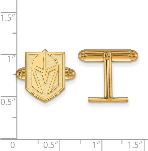 LogoArt Sterling Silver 14k Yellow Gold Plated NHL Vegas Golden Knights Cuff Links in Saudi Arabia