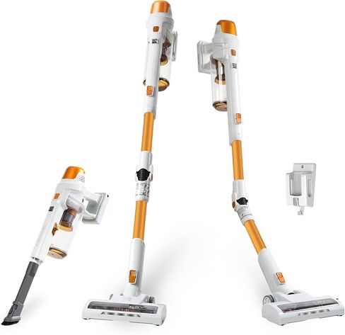 Kenmore Elite DS4095.01 CSV Max Upgrade Brushless Cordless Stick Vacuum with EasyReach Wand, HEPA Filter & LED Headlight, Converts to Lightweight Handheld for Hardwood Floors, Carpet & Pet Hair, Gold in Saudi Arabia