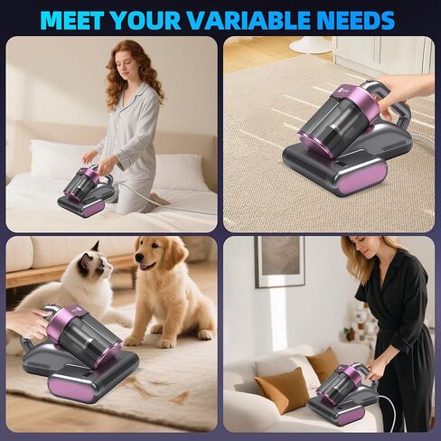 Mattress Vacuum Cleaner UVC 253.7nm Light with 16Kpa Strong Suction, 145°F Heat, Ultrasonic, HEPA Filter, Versatile Bed, Pillow and Couch Vacuum Cleaner (16.4ft Corded, 500W) in Saudi Arabia