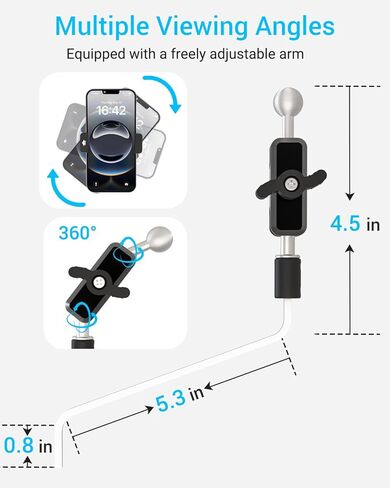 Alto/Tenor Saxophone Lyre Phone Holder with Adjustable Arm, Sax Accessories Music Mount for Marching Band, Fit iPhone 17 Pro Max, Galaxy, All 4-7" Smartphone in Kuwait