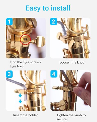 Alto/Tenor Saxophone Lyre Phone Holder with Adjustable Arm, Sax Accessories Music Mount for Marching Band, Fit iPhone 17 Pro Max, Galaxy, All 4-7" Smartphone in Kuwait