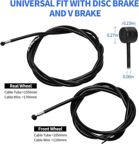 RV01L-F/RUJOI Bike Brake Lever Set,1 Pair Aluminum Alloy Bicycle Brake Handle with 2 Set Bike Brake Cable Wire and Housing for Mountain Bike,MTB, Road Bike, Folding Bike, 2.2cm Diameter in Kuwait