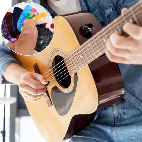 مجموعة من 50 قطعة من جيتار فينوس، 6 قطع ملونة مختلفة السُمك مع صندوق تخزين منظم، قطع جيتار للجيتار الصوتي، الجيتار الكهربائي، الجهير، القيثارة in Saudi Arabia
