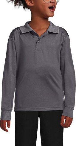 Lands' End School Uniform Kids Long Sleeve Rapid Dry Polo Shirt in Kuwait