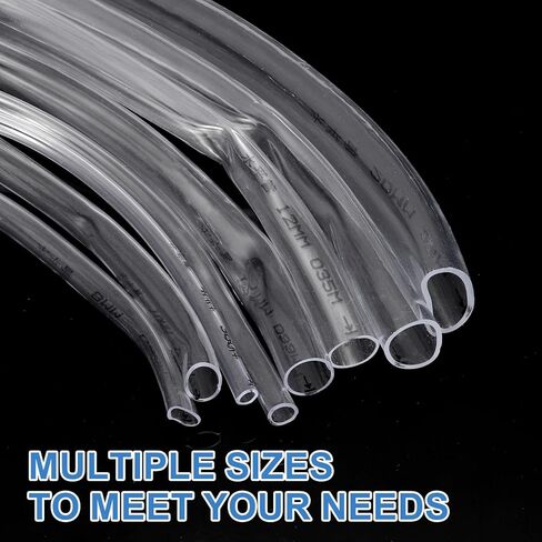 uxcell PVC Clear Vinyl Tubing, 0.24" ID. 0.31" OD. 16.4 ft Length PVC Tube, Drain Hose, Water Pump Hose, Irrigation Pipe, Plastic Tube with Clamps for Water Oil Transfer, Transparent in Saudi Arabia