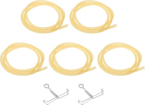 PATIKIL 5pcs Plastic Tubing, 6mm x 10mm x 1M Vinyl Tubing Clear Tube with Hose Clamps, Soft Hose Line Pipe for Multipurpose Industrial Vinyl Aquarium in Saudi Arabia