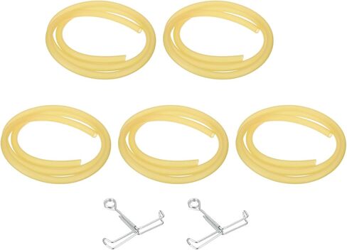 PATIKIL 5pcs Plastic Tubing, 6mm x 10mm x 1M Vinyl Tubing Clear Tube with Hose Clamps, Soft Hose Line Pipe for Multipurpose Industrial Vinyl Aquarium in Saudi Arabia