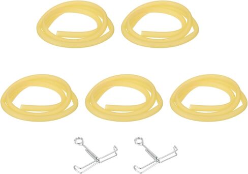 PATIKIL 5pcs Plastic Tubing, 6mm x 10mm x 1M Vinyl Tubing Clear Tube with Hose Clamps, Soft Hose Line Pipe for Multipurpose Industrial Vinyl Aquarium in Saudi Arabia