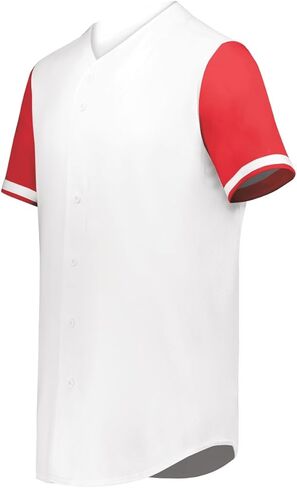 6910 - قاطع الشباب+ زر البيسبول الكامل - Royal/White - L. in Kuwait
