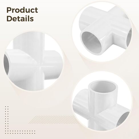 20 قطعة من موصلات متقاطعة من البولي فينيل كلوريد بأربعة اتجاهات، تجهيزات تي شيرت متينة مقاس 1/2 بوصة للاستخدام في الدفيئة الزراعية والأثاث والمشروعات الخارجية in Kuwait