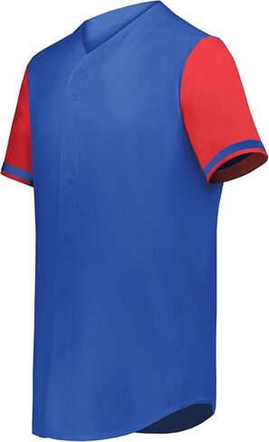 6910 - قاطع الشباب+ زر البيسبول الكامل - Royal/White - L. in Kuwait