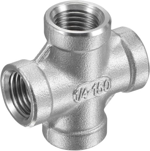 1 PCS 3/8 NPT Female Thread 304 Stainless Steel Pipe Fitting Cross Hose Connector(1/4 NPT) in Saudi Arabia