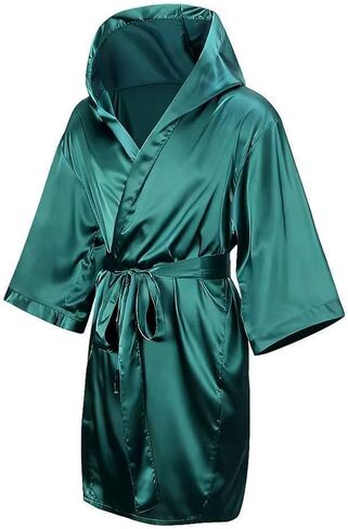 Boxing Robe with Hood Silk Satin Martial Arts Kickboxing Competition Training Gown Women Men Muay Thai MMA Uniform in Saudi Arabia