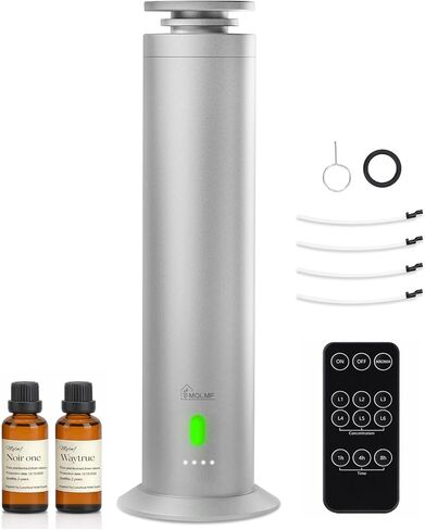 Hotel Collection Diffuser Machine,Remote,Whisper-Quiet,Aluminum,1500 Sq Ft,Waterless Essential Oil Diffuser - Matte Black in Saudi Arabia