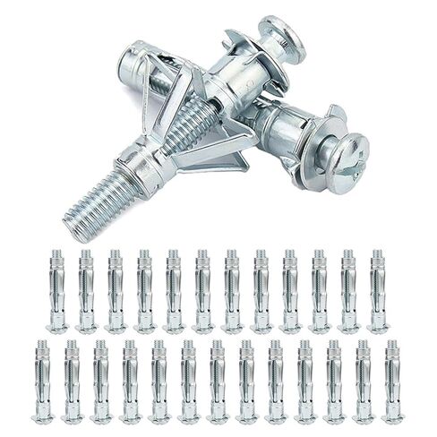 25 قطعة من مرساة الحائط المجوفة، مسامير مولي M4×38 مم لأكمام الحوائط الجافة، مرساة لولبية لتثبيتات ألواح الجبس الجصية لسقف الحوائط الجافة، مراسي حائط الجبس، سدادات توسيع الترباس in Kuwait