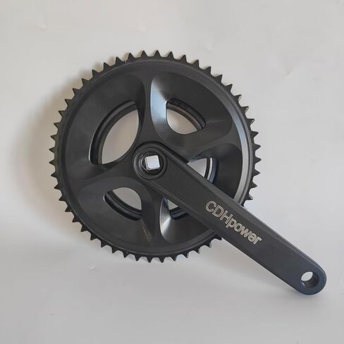 CDHPOWER Double Chainring Crankset 50/34T 170mm Crankarm Black Plastic Chain Guard Square Taper for Mountain Road Bike Fixed Gear Bicycle in Saudi Arabia