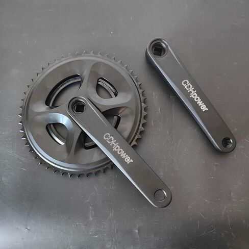 CDHPOWER Double Chainring Crankset 50/34T 170mm Crankarm Black Plastic Chain Guard Square Taper for Mountain Road Bike Fixed Gear Bicycle in Saudi Arabia