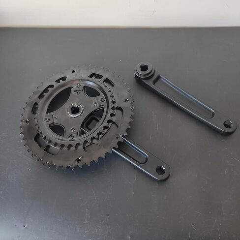 CDHPOWER Double Chainring Crankset 50/34T 170mm Crankarm Black Plastic Chain Guard Square Taper for Mountain Road Bike Fixed Gear Bicycle in Saudi Arabia