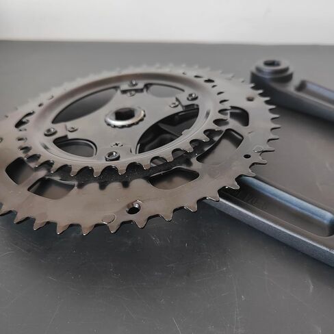 CDHPOWER Double Chainring Crankset 50/34T 170mm Crankarm Black Plastic Chain Guard Square Taper for Mountain Road Bike Fixed Gear Bicycle in Saudi Arabia