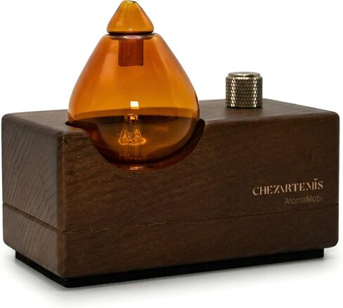 موزع روائح الزيوت العطرية الزجاجي الفاخر من العنبر مع قاعدة خشبية مصنوعة يدويًا للعلاج بالروائح العطرية، موزع روائح ريترو بدون ماء مع رذاذ بارد، بخاخات زيت لاسلكية قابلة لإعادة الشحن مع مصباح LED ومؤقت، موديل 2026 in Kuwait