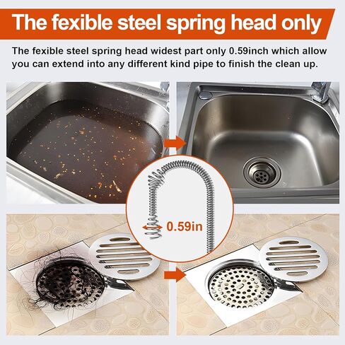 استنزاف المياه، ثعبان السباكة مع محول الحفر، 35ft الثقيلة بالوعة الصلب مرنة السباكة اوجير الحمام أداة إزالة انسداد الشعر، يدوي أو مدعوم - لا سحب تلقائي أو تغذية in Kuwait