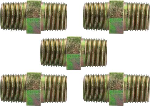 تركيبات هيدروليكية للحلمة السداسية ذكر 3/8 بوصة NPTF × 3/8 بوصة (عبوة من 5) | محولات مستقيمة من الفولاذ الكربوني المطلي بالزنك | 5404-06-06 in Kuwait