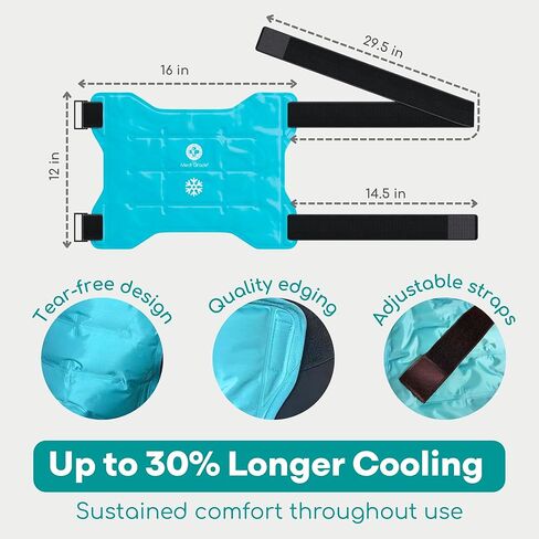 حزمة باردة للورك من الدرجة المتوسطة مع حزام قابل للتعديل - حزمة ثلج الورك لتخفيف آلام الورك - غلاف جل بارد قابل لإعادة الاستخدام - غلاف علاج بارد مرن لاستعادة تورم الالتهاب ودعم الحركة اليومية in Kuwait