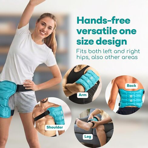 حزمة باردة للورك من الدرجة المتوسطة مع حزام قابل للتعديل - حزمة ثلج الورك لتخفيف آلام الورك - غلاف جل بارد قابل لإعادة الاستخدام - غلاف علاج بارد مرن لاستعادة تورم الالتهاب ودعم الحركة اليومية in Kuwait
