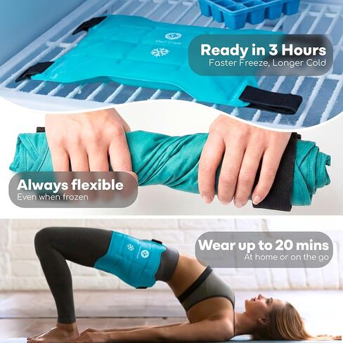 حزمة باردة للورك من الدرجة المتوسطة مع حزام قابل للتعديل - حزمة ثلج الورك لتخفيف آلام الورك - غلاف جل بارد قابل لإعادة الاستخدام - غلاف علاج بارد مرن لاستعادة تورم الالتهاب ودعم الحركة اليومية in Kuwait