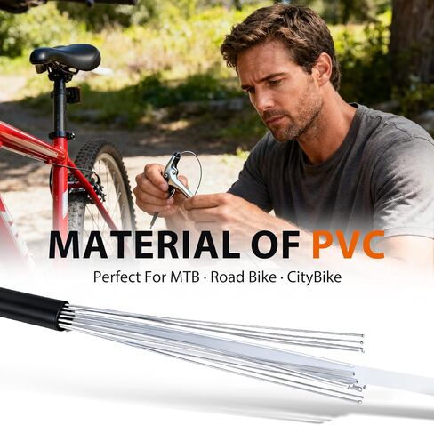 طقم كابل الدراجة العالمي EMERK، مجموعة استبدال كابل فرامل الدراجة والتحويل مع غطاء وكابلات Derailleur وأغطية نهاية وحلقات دائرية، يناسب دراجات الحصى على الطرق الجبلية، أسود in Kuwait