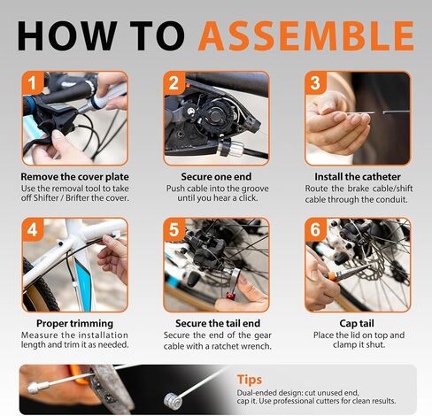 طقم كابل الدراجة العالمي EMERK، مجموعة استبدال كابل فرامل الدراجة والتحويل مع غطاء وكابلات Derailleur وأغطية نهاية وحلقات دائرية، يناسب دراجات الحصى على الطرق الجبلية، أسود in Kuwait