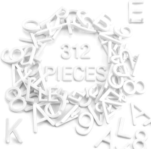 White Letter Board Letters 1 Inch - 312 Premium White Plastic Letters for Letter Board, Felt Board Letters for 1 Inch, Perfect for Letterboards, Directory Boards, and More in Kuwait