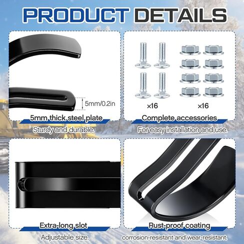 Threlaco 8 قطع أحذية التزلج على الثلج بديلة لجرار العشب، مرفق قابل للتعديل مع مسامير وصواميل لحرث الثلج وأوراق الشجر وأعمال الممرات in Kuwait