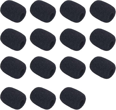15 قطعة من الزجاج الأمامي للميكروفون الإسفنجي، وغطاء إسفنجي صغير للميكروفون لمجموعة متنوعة من تقليل ضوضاء ميكروفون سماعة الرأس in Kuwait
