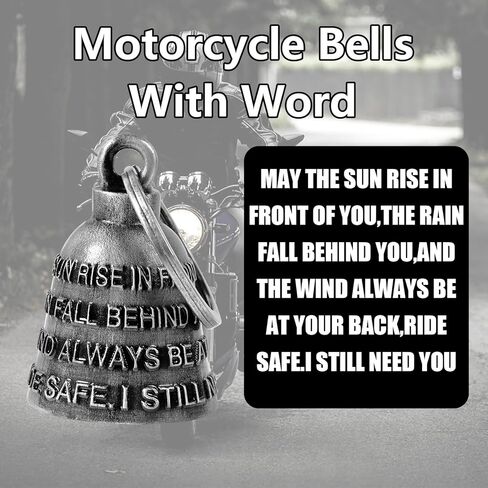 Motorcycle Bells for Biker Good Luck Riding Bells Guardian Biker Bells with Hanger Motorcycle Accessory or Keychain for Luck (Ride Safe, I Still Need You) in Saudi Arabia