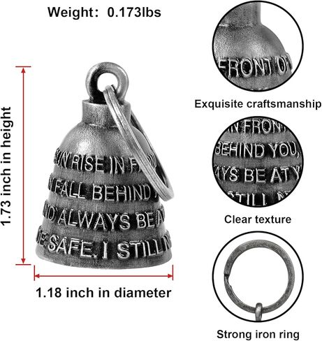 Motorcycle Bells for Biker Good Luck Riding Bells Guardian Biker Bells with Hanger Motorcycle Accessory or Keychain for Luck (Ride Safe, I Still Need You) in Saudi Arabia