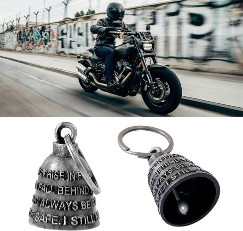 Motorcycle Bells for Biker Good Luck Riding Bells Guardian Biker Bells with Hanger Motorcycle Accessory or Keychain for Luck (Ride Safe, I Still Need You) in Saudi Arabia