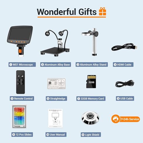 مجهر ليبان الرقمي مع شاشة LCD مقاس 7 بوصات، مجهر لحام تكبير 1500X مع HDMI، مجهر عملة مع مستشعر صورة 12 ميجابكسل، متوافق مع Windows/Mac/TV (بطاقة 32 جيجابايت) in Kuwait