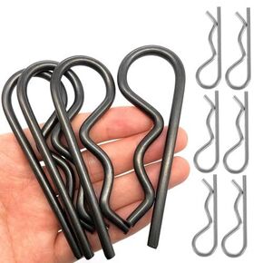 دبابيس وصلة شديدة التحمل بمشبك R ومشابك زنبركية لأسلاك الشعر ودبابيس شعر كوتر وصلة كوتر ومجموعة متنوعة من الجرارات الفولاذية (10 قطع) in Kuwait