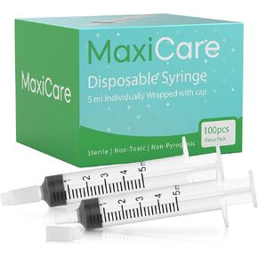 محاقن ماكسي كير بالفم بغطاء 10 مل - موزع سائل يمكن التخلص منه بدون إبرة | قطارة Luer ذات طرف منزلق ملفوفة بشكل فردي للأطفال الصغار والبالغين والحيوانات الأليفة (100 عبوة) in Kuwait