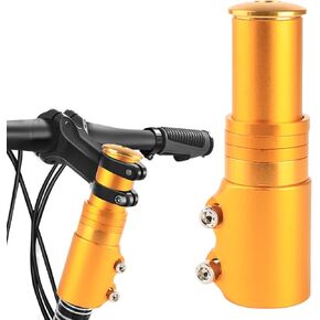 رافعة جذع الدراجة، موسع مقود الدراجة القابل للتعديل، 28.6 مم شوكة الدراجة من الألومنيوم، يزيد ارتفاع القضيب حتى 4.8 بوصة للدراجات الجبلية، دراجات الطرق، MTB، BMX، ركوب الدراجات (ذهبي) in Kuwait