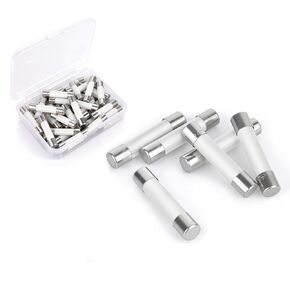 صمامات سيراميك 5 أمبير 250 فولت، صمامات أنبوبية بطيئة النفخ 5 × 20 مم - بديلة للإلكترونيات وإمدادات الطاقة والأجهزة الصغيرة، 20 قطعة (5A) in Kuwait