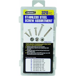 تشكيلة براغي معدنية من صفائح الفولاذ المقاوم للصدأ 320 قطعة in Kuwait