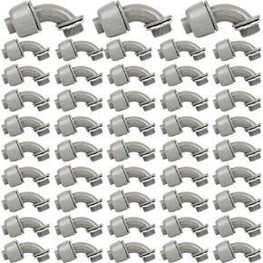 موصلات القناة، موصل سائل محكم 3/4 بوصة NPT غير معدني لتركيبات القنوات الكهربائية المرنة البلاستيكية، 90 درجة، مدرج في قائمة UL لأدوات الأنابيب المنزلية الخارجية، رمادي (16 حزمة) in Kuwait